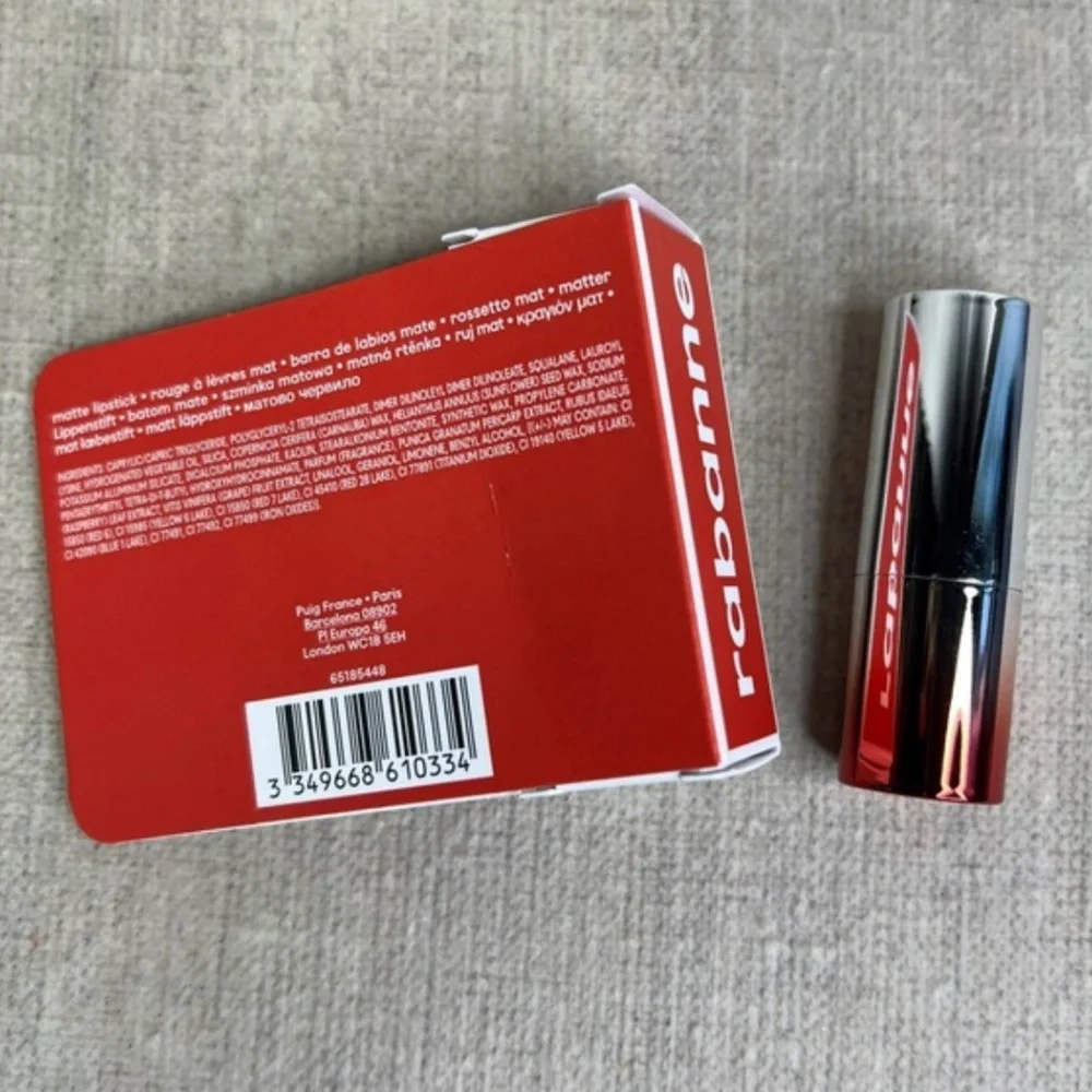 ❤️3 for $30❤️ Rabanne Famous Lipcolor Matte Lipstick mini in 636 Red Seal